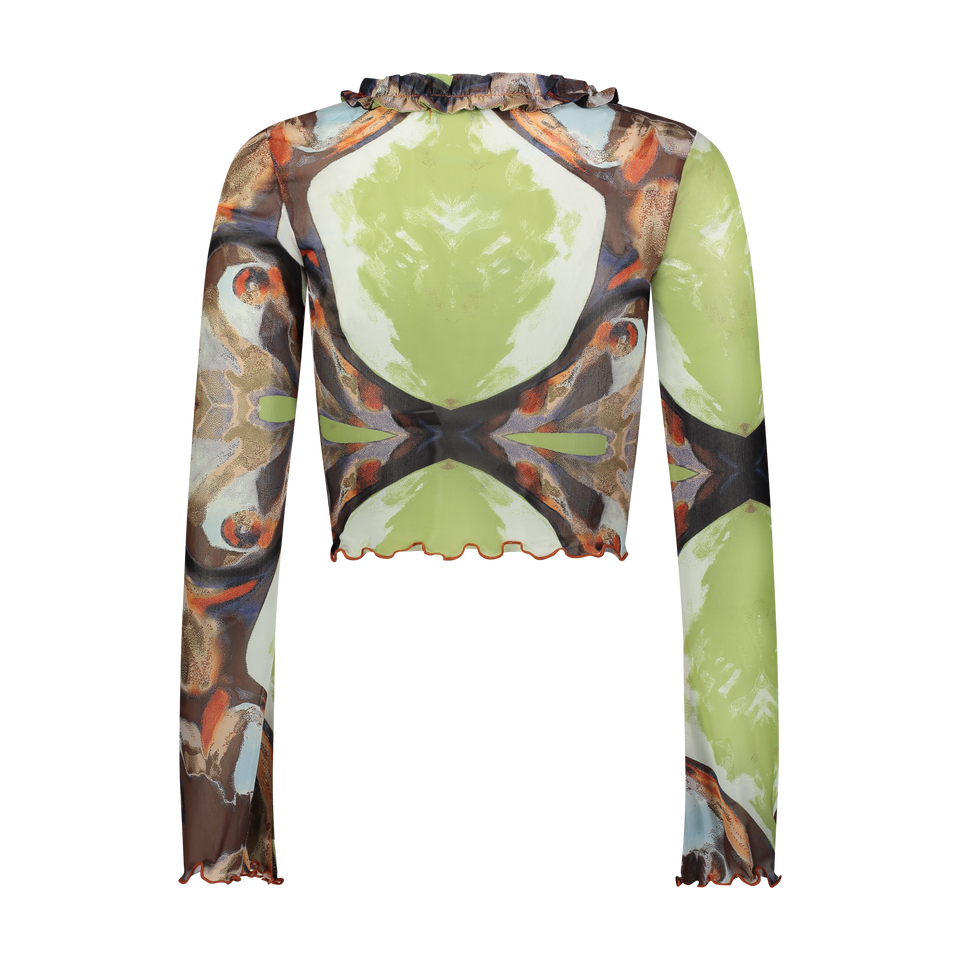 Mesh Long Sleeve Top
